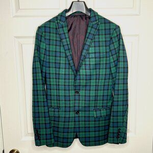ASOS Green and Blue Plaid Blazer